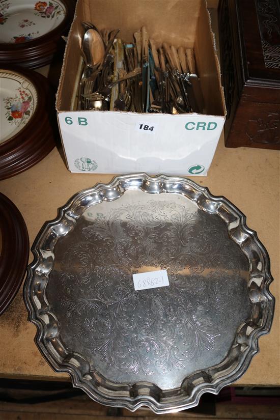 Part canteen of silver plated Kings pattern cutlery for 8